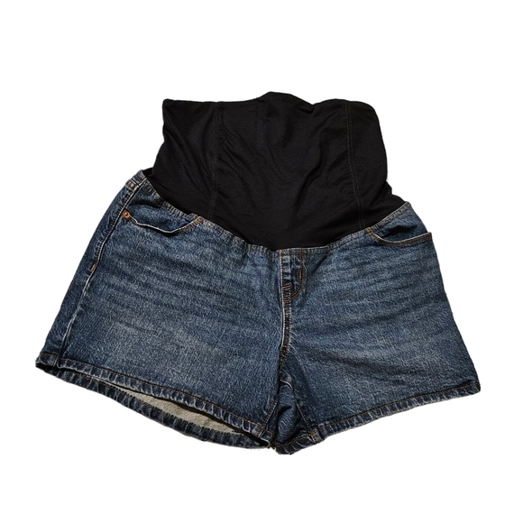 Isabel Maternity by Ingrid & Isabel Pants - Isabel Denim Midi Maternity Shorts 99% Cotton 1% Spandex Size 10